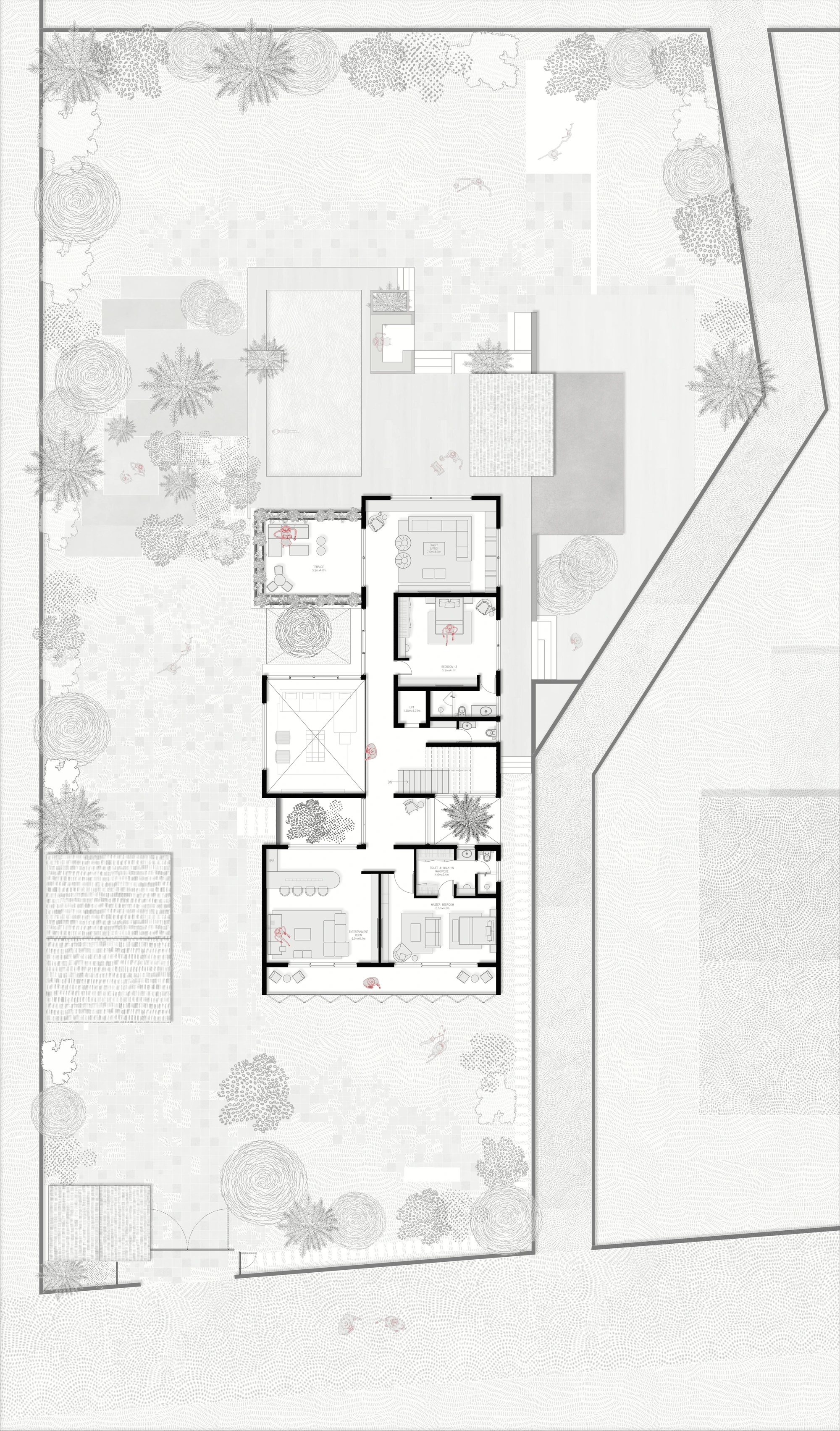 First floor plan of The Grove House
