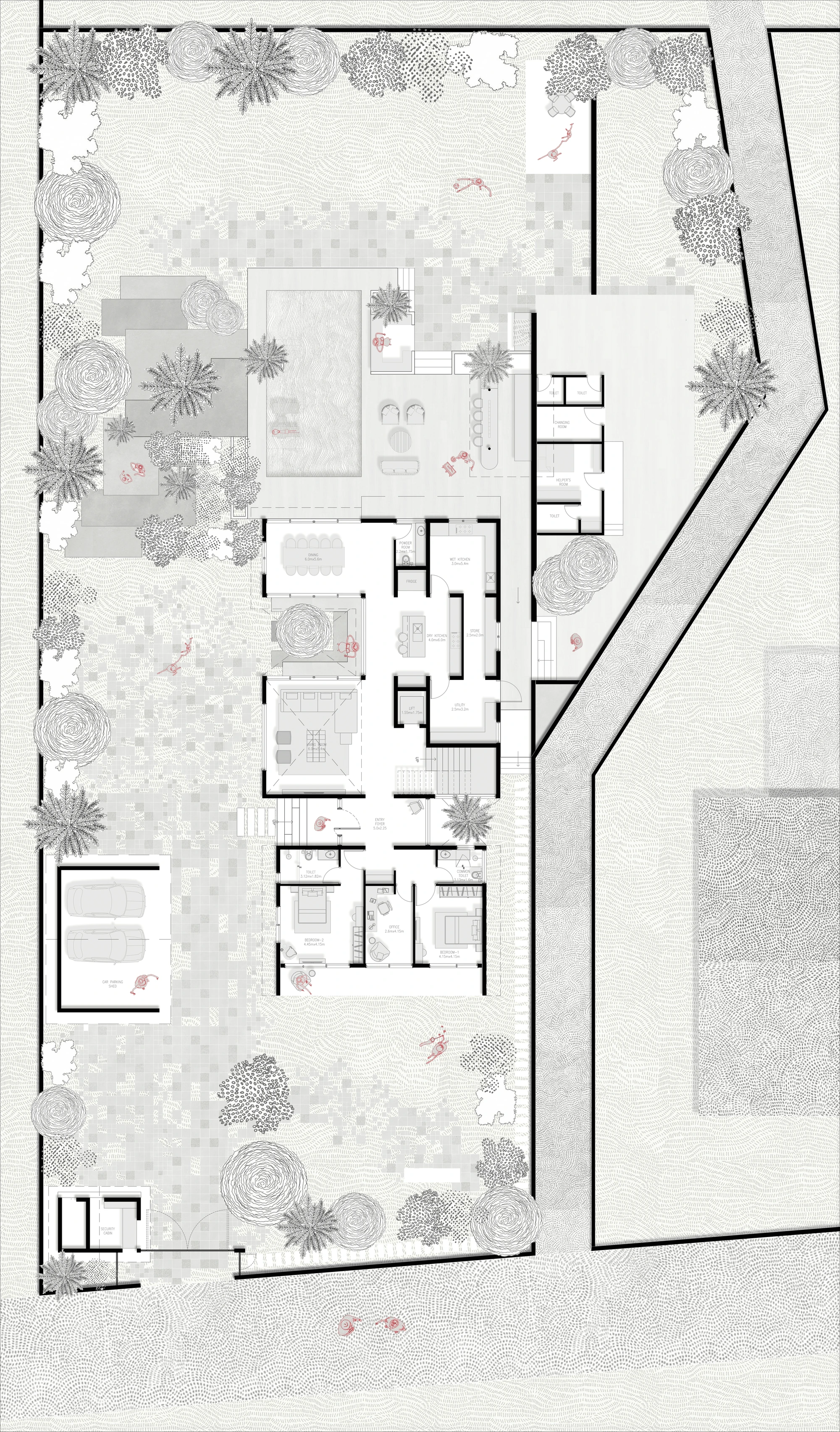 Ground floor plan of The Grove House